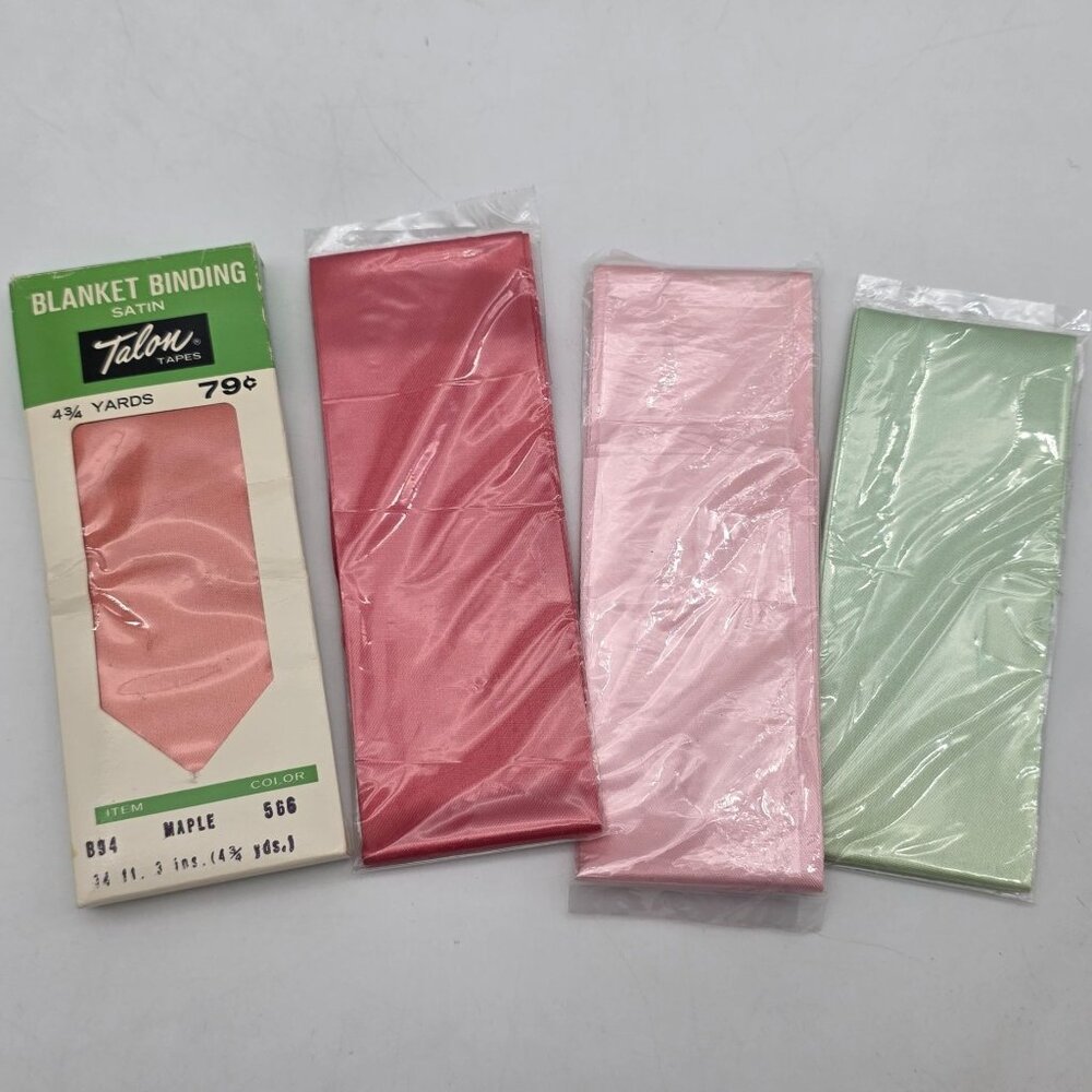 Talon Satin Blanket Binding 4.75 Yards Maple Pink Red & Green Sewing Trim